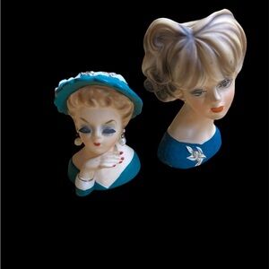 Pair of Vintage Inarco Women’s Head Vases